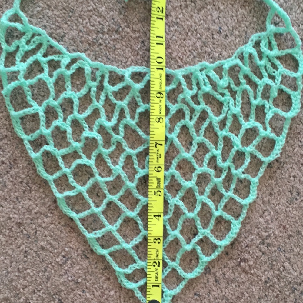 HAND CRAFTED Bandana Scarf Kerchief Crochet Mint Green - Picture 6 of 6